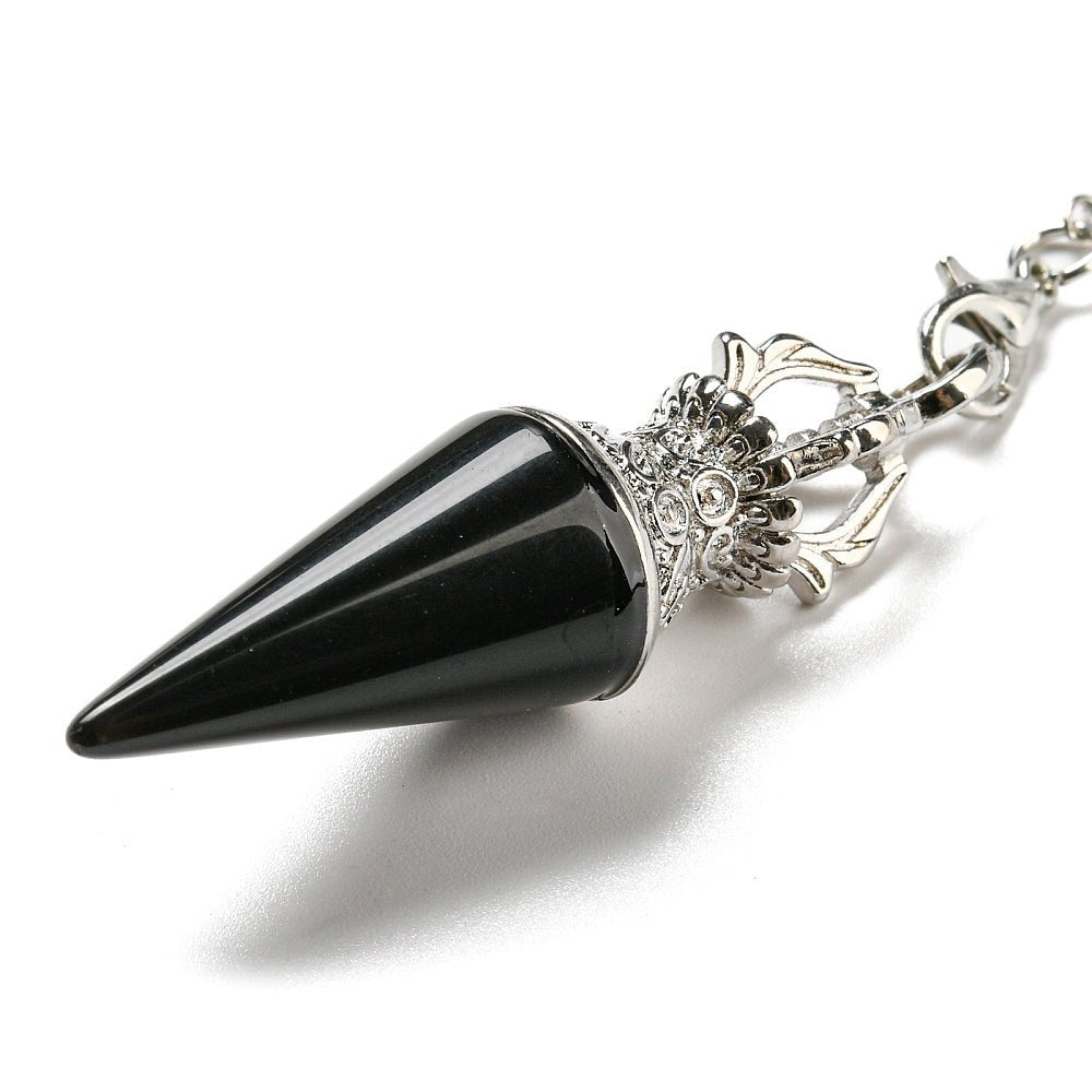 Pendolo in Ossidiana nera corona - Forza protettiva e armonia energetica - Clorophilla Shop