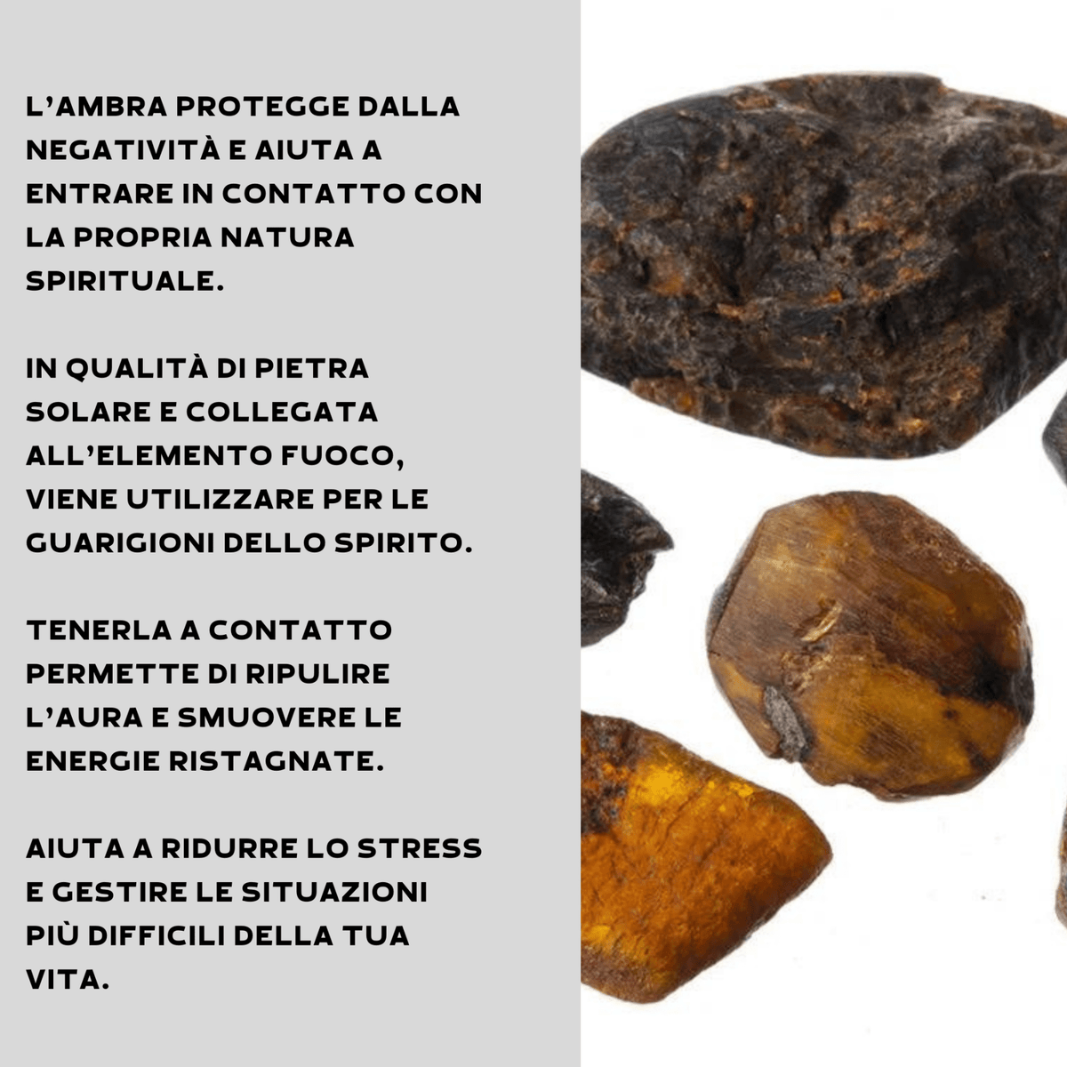 PEPITE AMBRA BALTICA GREZZA - Vitalità, protezione e benessere - Clorophilla Shop