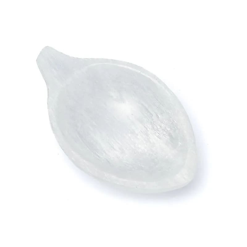 Piatto a forma di foglia in Selenite - Clorophilla Shop