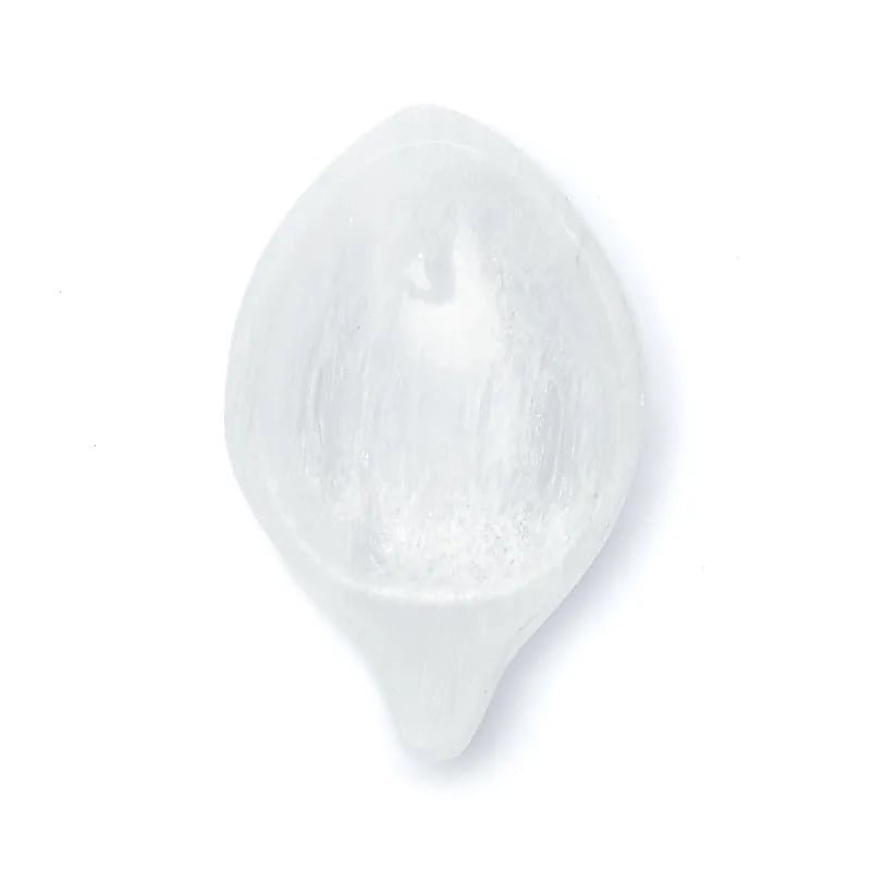 Piatto a forma di foglia in Selenite - Clorophilla Shop