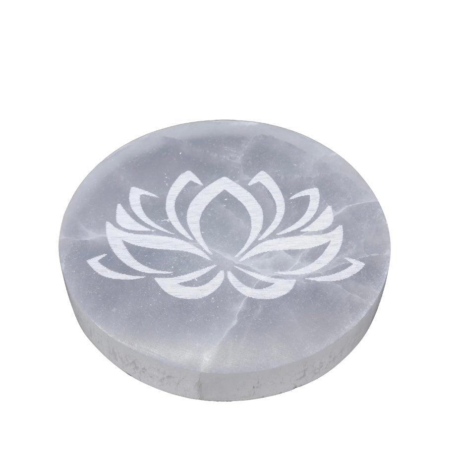 PIATTO IN SELENITE FIORE DI LOTO - Ricarica cristalli - Clorophilla Shop