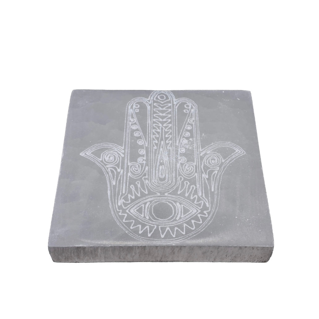 PIATTO IN SELENITE MANO DI FATIMA - Ricarica cristalli - Clorophilla Shop