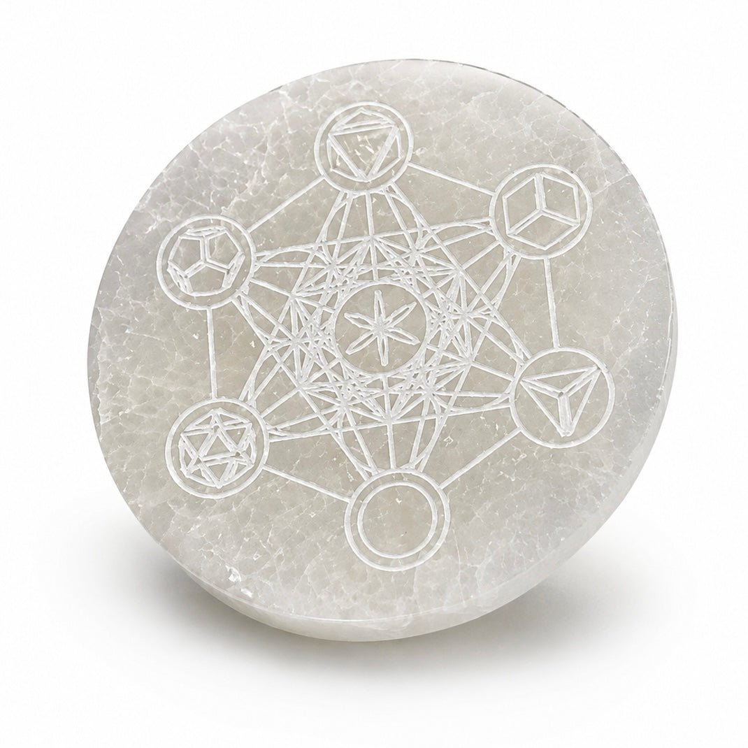 PIATTO IN SELENITE METATRON - Ricarica cristalli - Clorophilla Shop