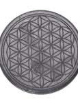 Piatto in Shungite con fiore della vita - energia e purificazione - Clorophilla Shop