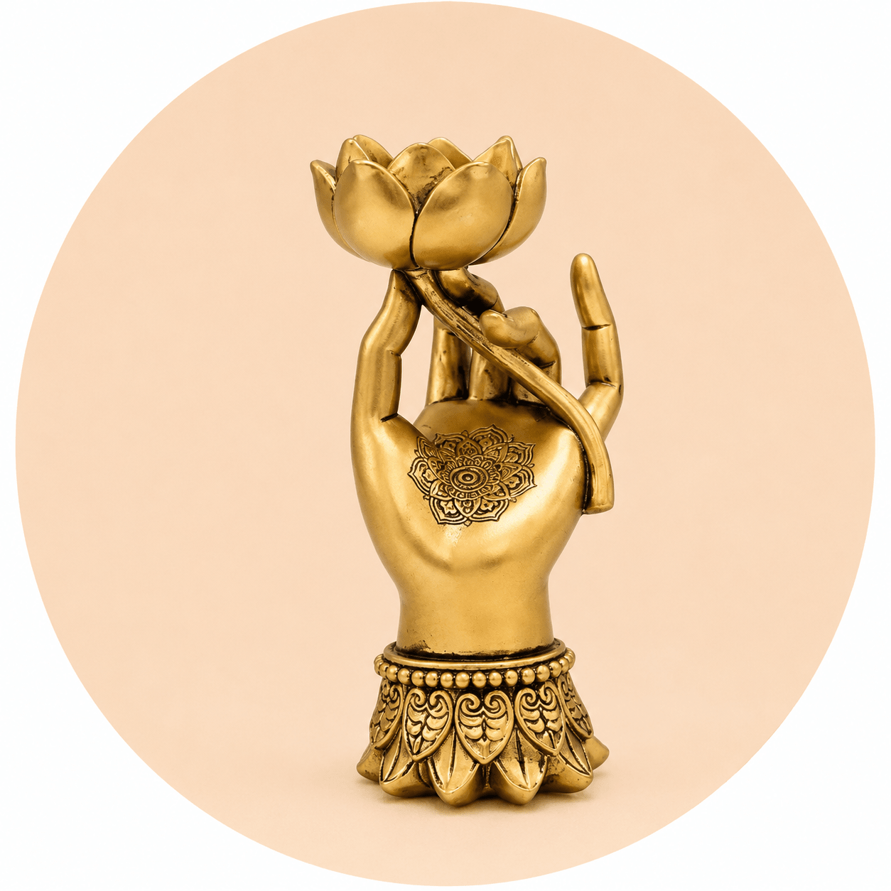 PORTACANDELA VARADA MUDRA CON LOTO - Compassione, crescita e purezza - Clorophilla Shop
