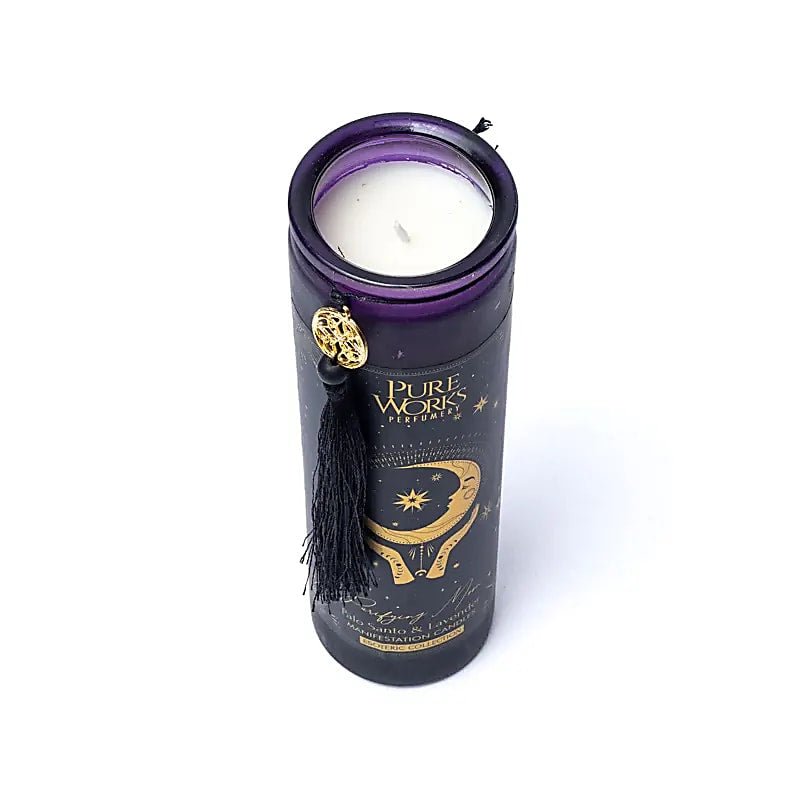 Purifying Moon Candela in vetro con Nappa - Palo Santo e Lavanda - Clorophilla Shop