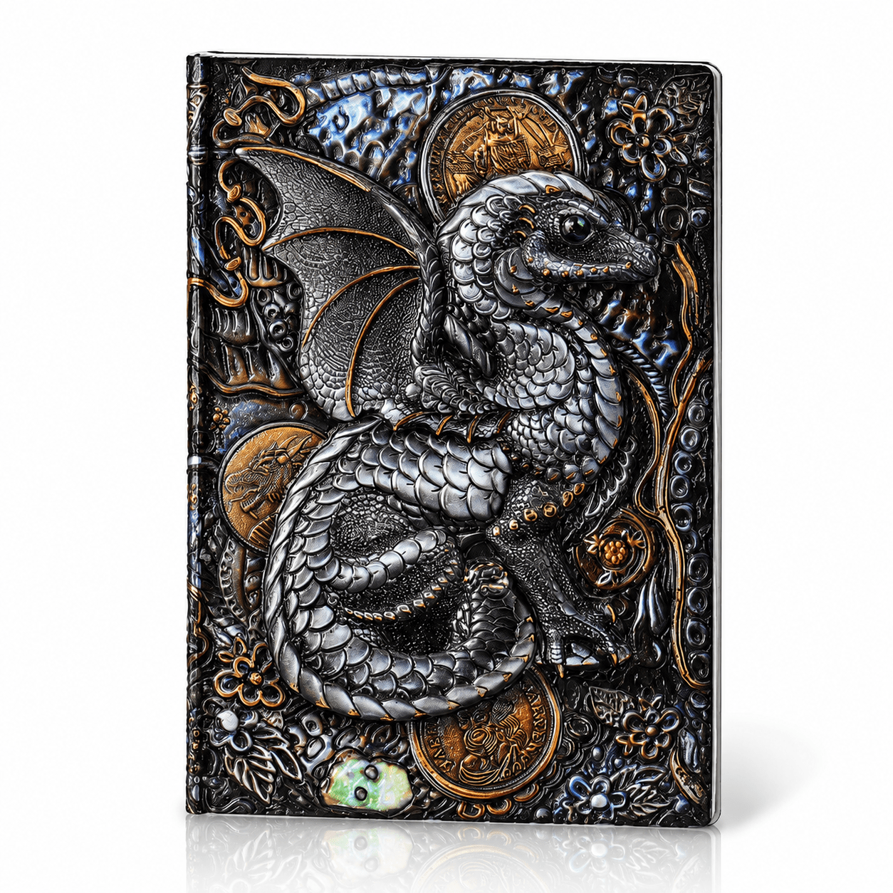 Quaderno Retrò in Similpelle Goffrata – Diario di Viaggio Vintage Colorato Drago - Clorophilla Shop