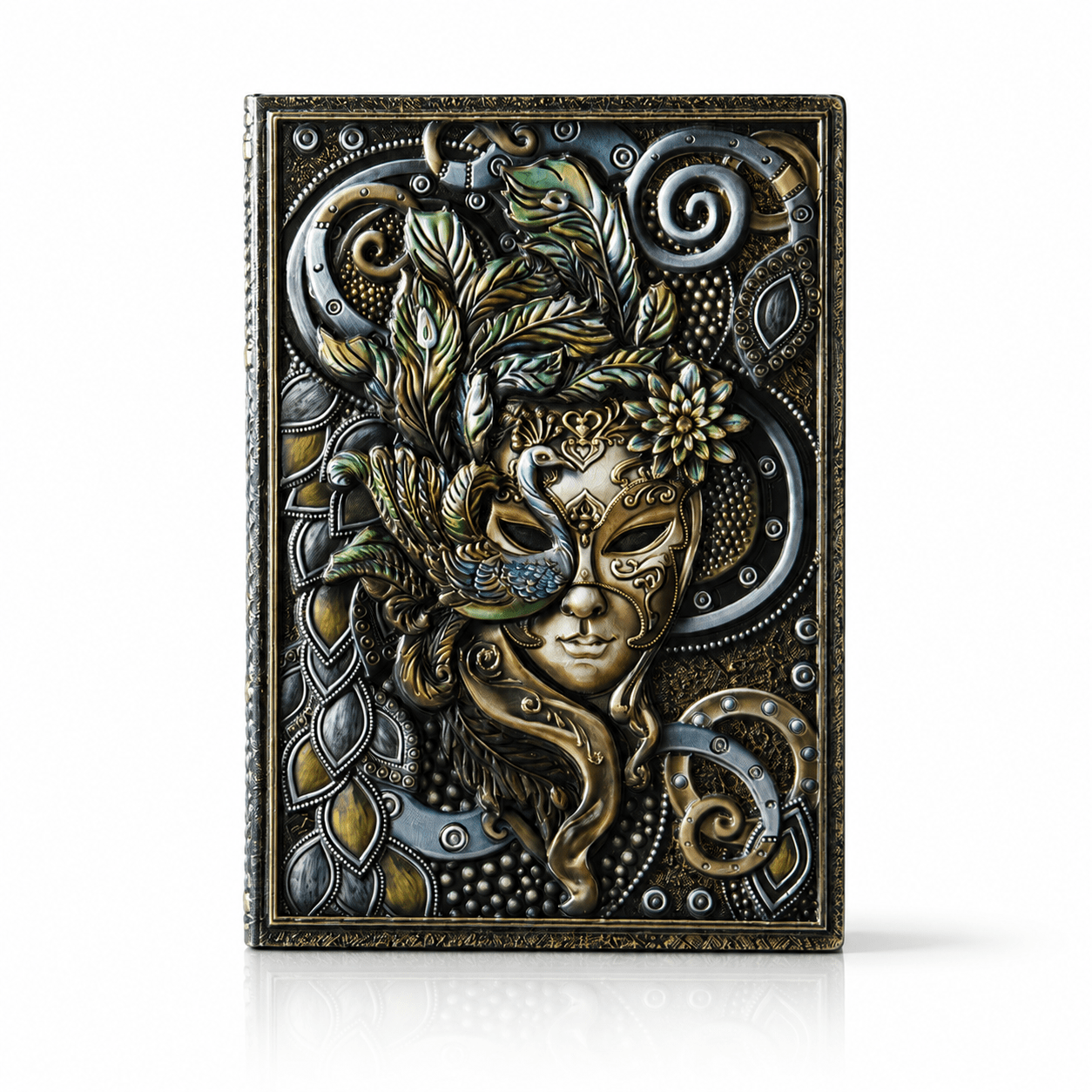 Quaderno Retrò in Similpelle Goffrata – Diario di Viaggio Vintage Maschera - Clorophilla Shop