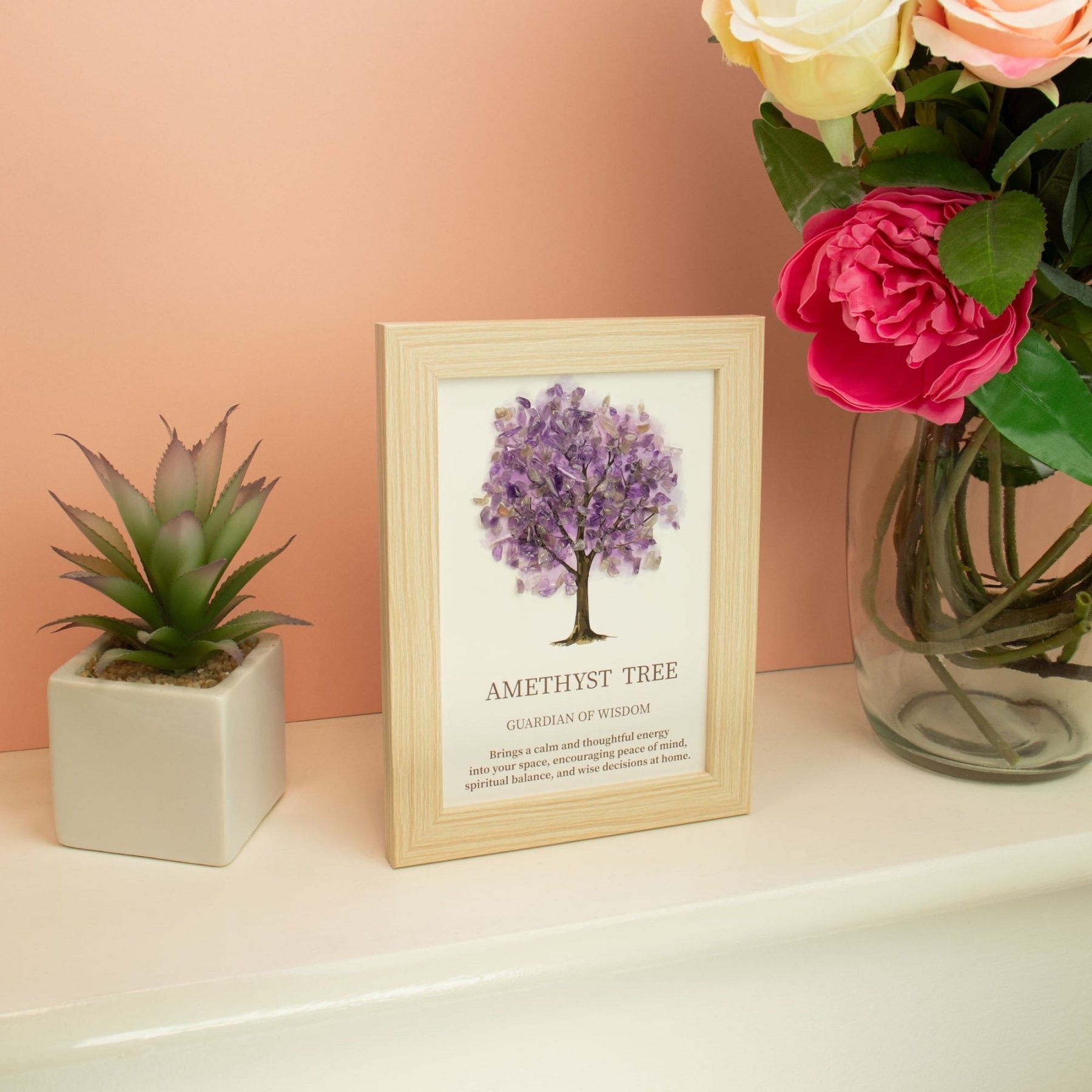QUADRO CON ALBERO DELLA VITA IN AMETISTA - Guardiano della saggezza - Clorophilla Shop