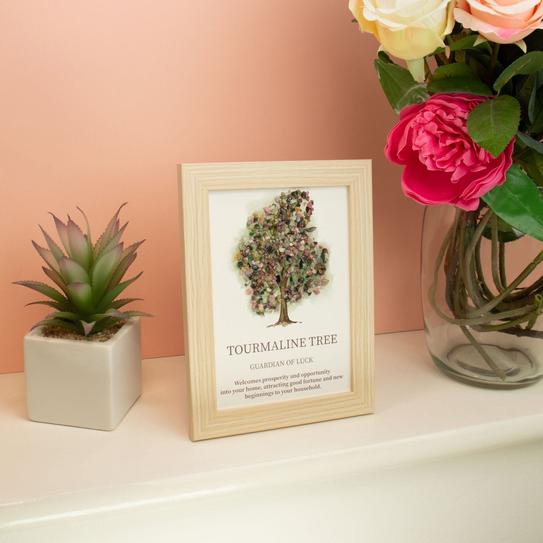QUADRO CON ALBERO DELLA VITA IN TORMALINA MULTICOLORE - Guardiano della fortuna - Clorophilla Shop