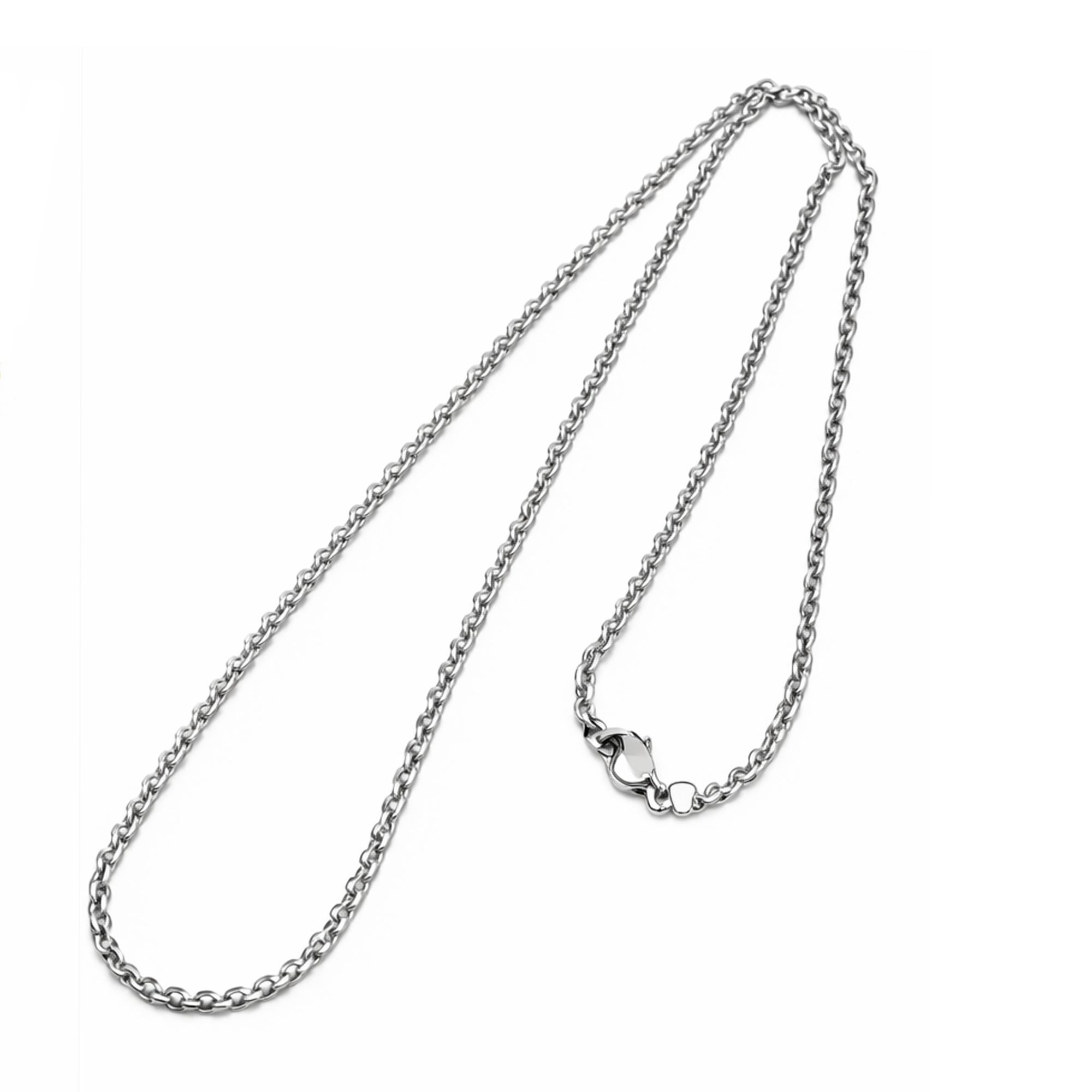 Catenella in acciaio inossidabile per collane con chiusura a moschettone - 55cm