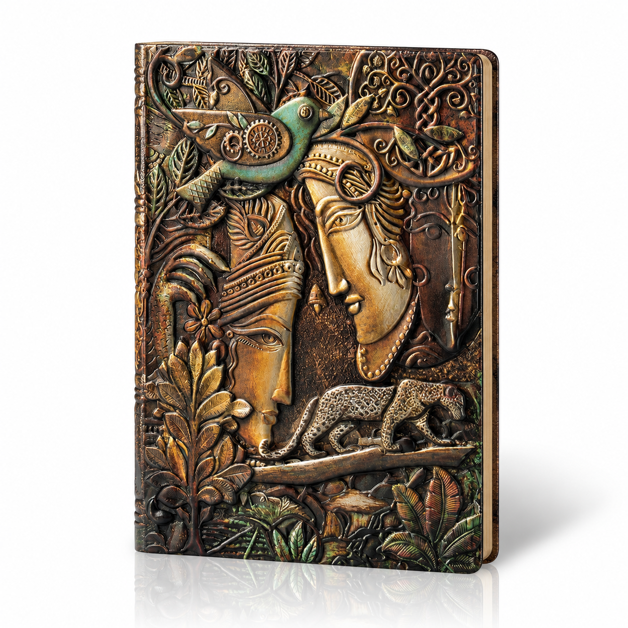 Quaderno Retrò in Similpelle Goffrata  – Diario di Viaggio Vintage Colorato Indonesiano