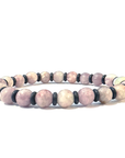 Clorophilla | Bracciale in Pietre Naturali TORMALINA ROSA | 2 Misure | Cristalloterapia, Reiki, Yoga | Confezione Regalo, Tagliandino Pietra e Palo Santo per la Purificazione