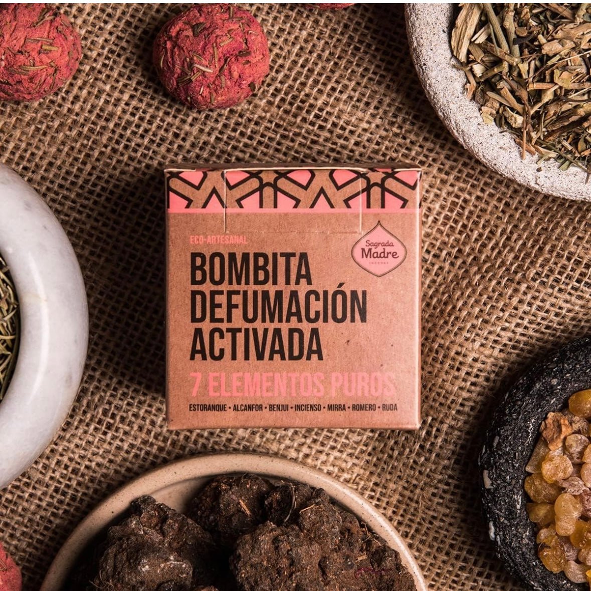 Sagrada Madre BOMBITA Smudge di Erbe naturali artigianali - 7 Elementi puri - Clorophilla Shop