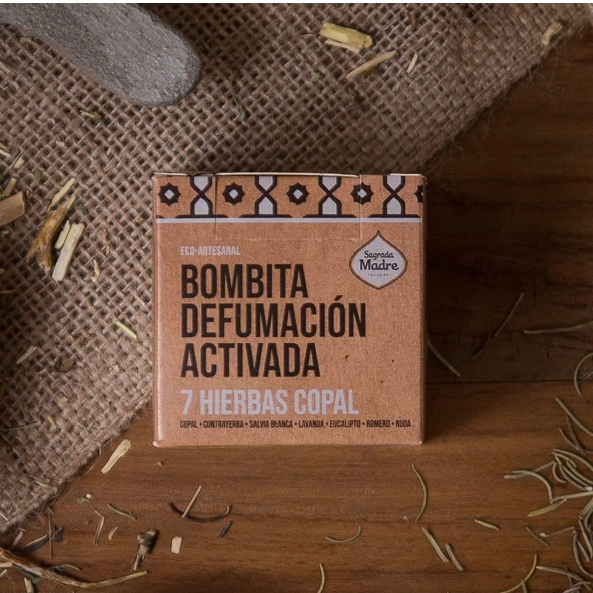 Sagrada Madre BOMBITA Smudge di Erbe naturali artigianali - 7 Erbe Copale - Clorophilla Shop