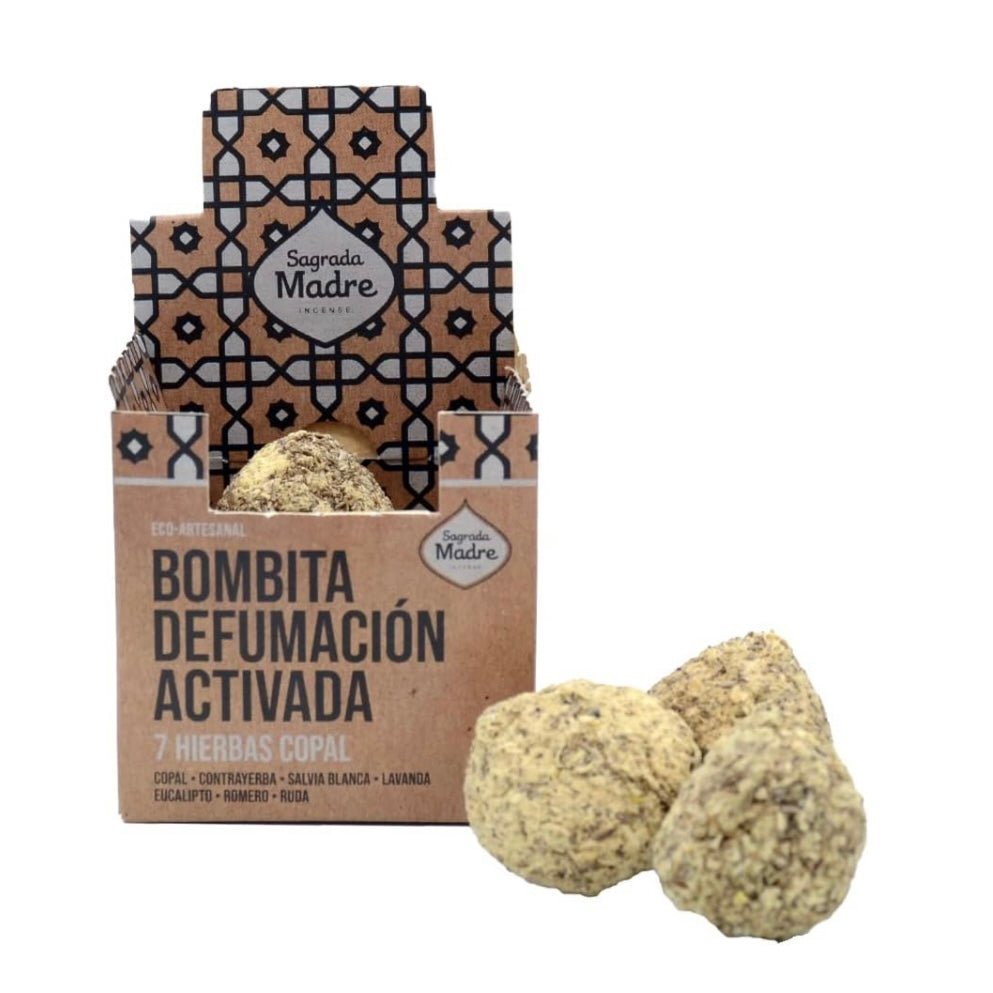 Sagrada Madre BOMBITA Smudge di Erbe naturali artigianali - 7 Erbe Copale - Clorophilla Shop
