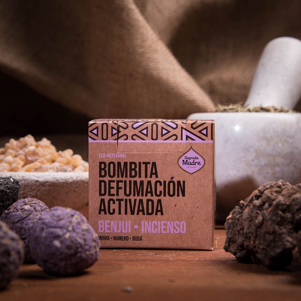 Sagrada Madre BOMBITA Smudge di Erbe naturali artigianali - Benzoino e Muschio - Clorophilla Shop