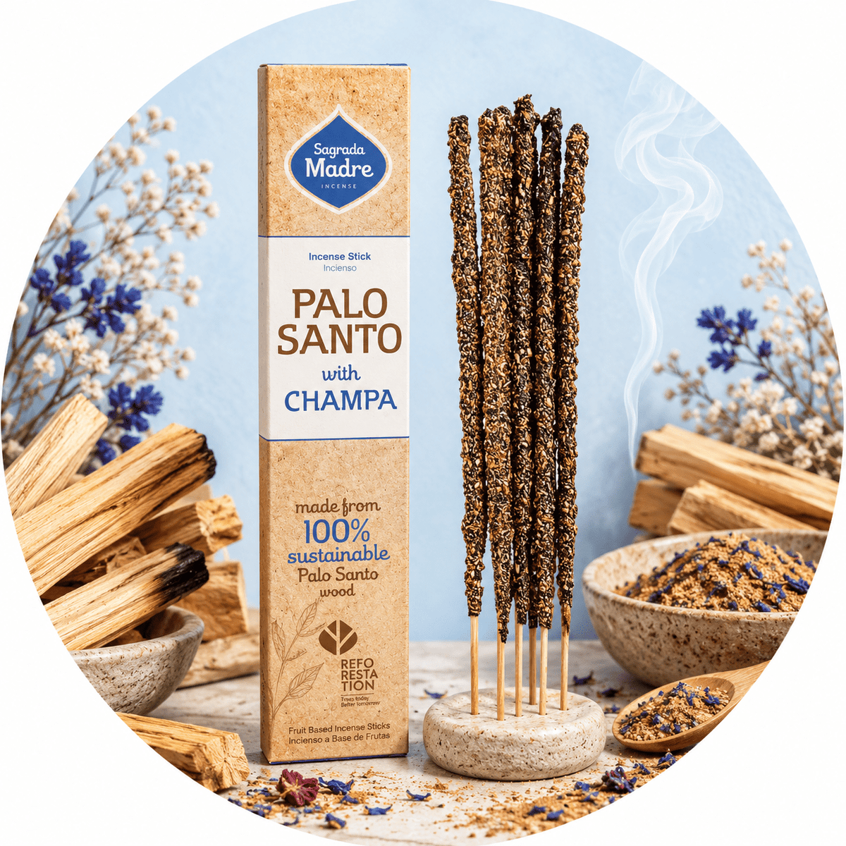 SAGRADA MADRE INCENSO LINEA PALO SANTO - Palo santo e Nag champa - Clorophilla Shop