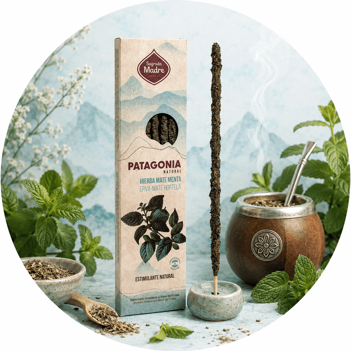 SAGRADA MADRE INCENSO LINEA PATAGONIA - Yerba mate e menta - Clorophilla Shop