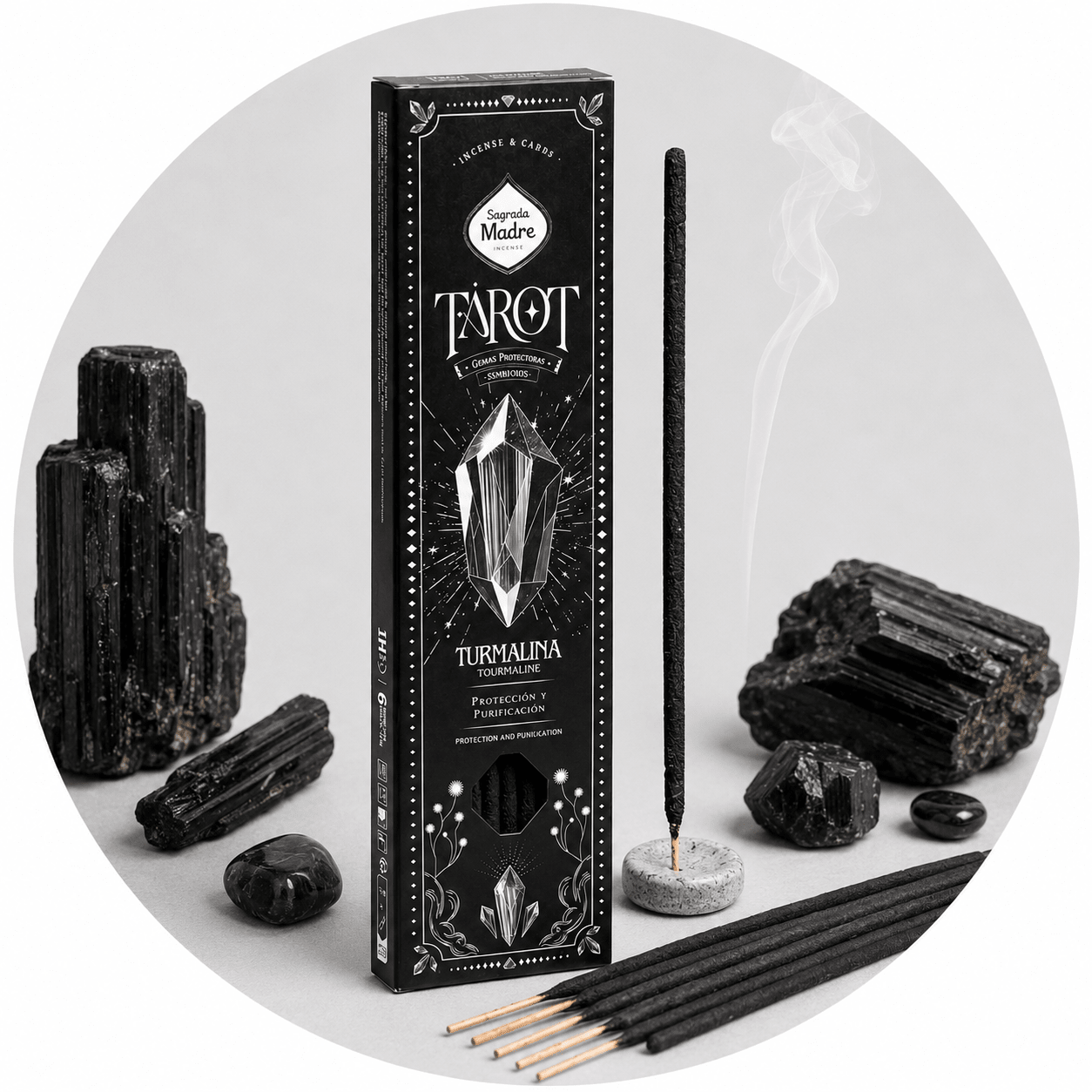 SAGRADA MADRE TAROT GEMAS - Tormalina nera - Clorophilla Shop