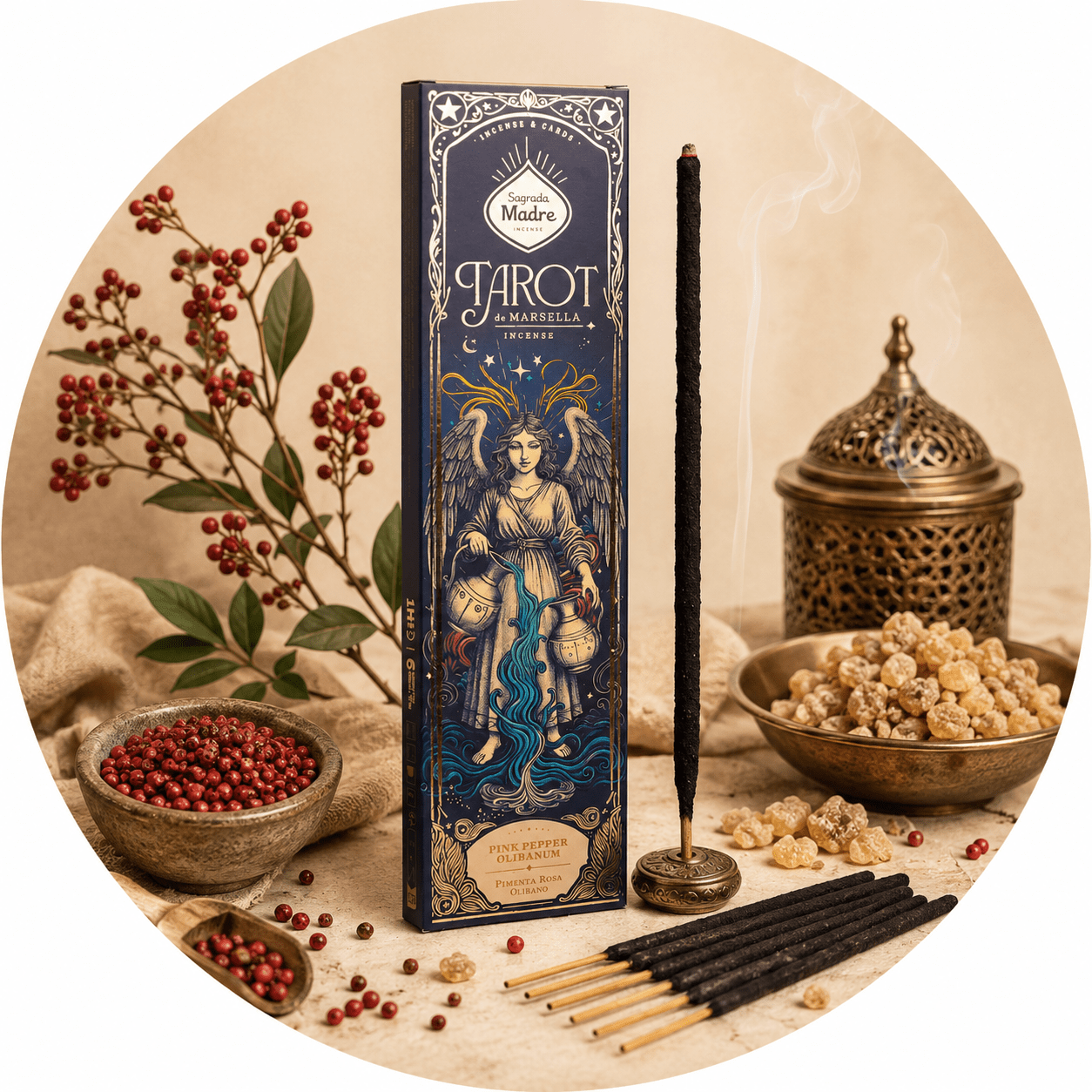 SAGRADA MADRE TAROT - Pepe rosa e Olibano - Clorophilla Shop