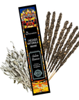 SAMSARA - Incenso Peruviano in Stick - SALVIA BIANCA - Grani ed Erbe 100% Naturali