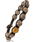 SAMSARA BRACCIALE TIBETANO IN AGATA FOSSILE - Equilibrio profondo, radici e forza interiore - Clorophilla Shop