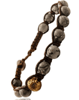 SAMSARA BRACCIALE TIBETANO IN AGATA FOSSILE - Equilibrio profondo, radici e forza interiore - Clorophilla Shop