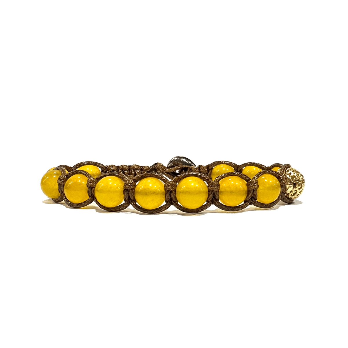 SAMSARA BRACCIALE TIBETANO IN AGATA GIALLA - Gioia, fiducia e ottimismo - Clorophilla Shop