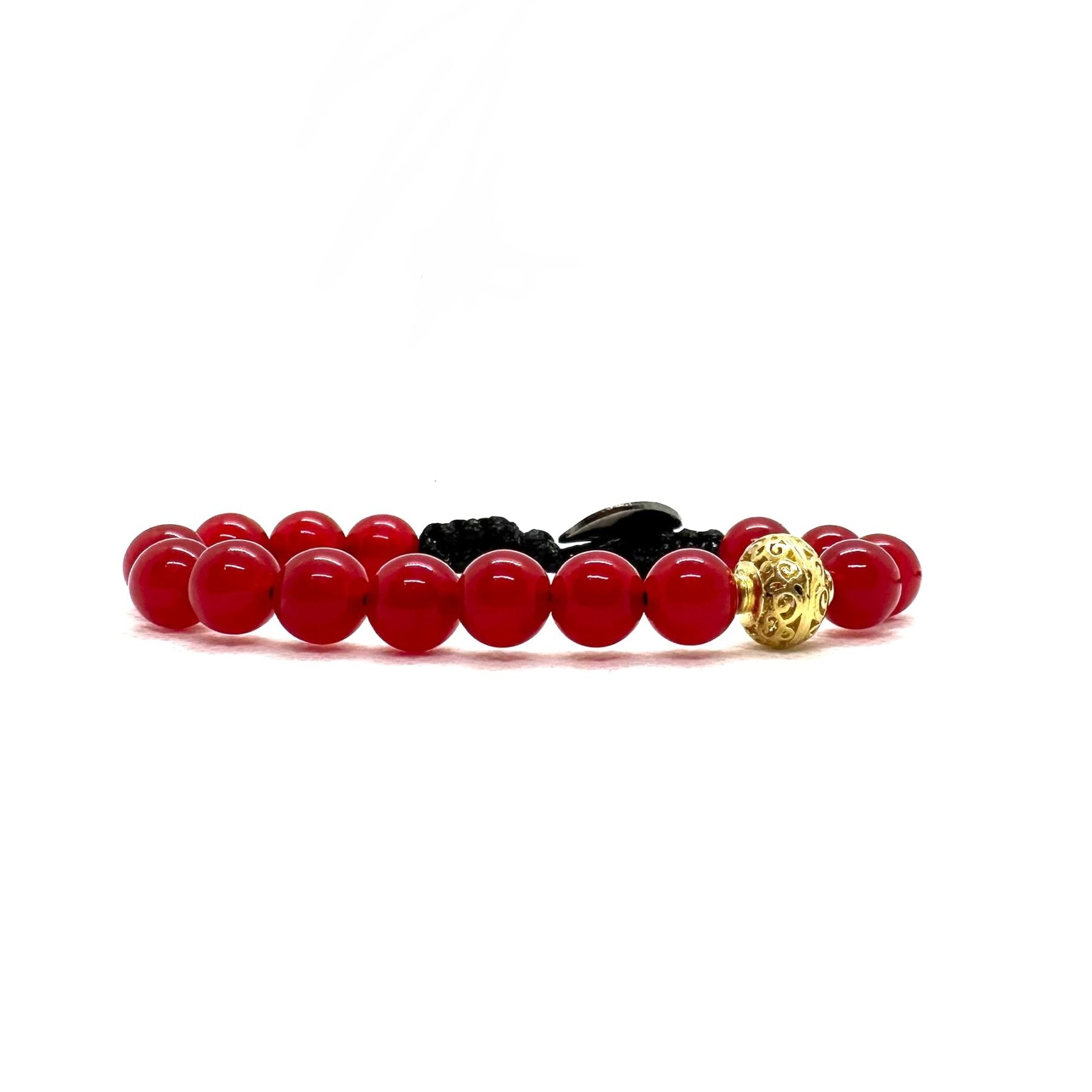 SAMSARA BRACCIALE TIBETANO IN AGATA ROSSA - Vitalità, stabilità ed energia - Clorophilla Shop