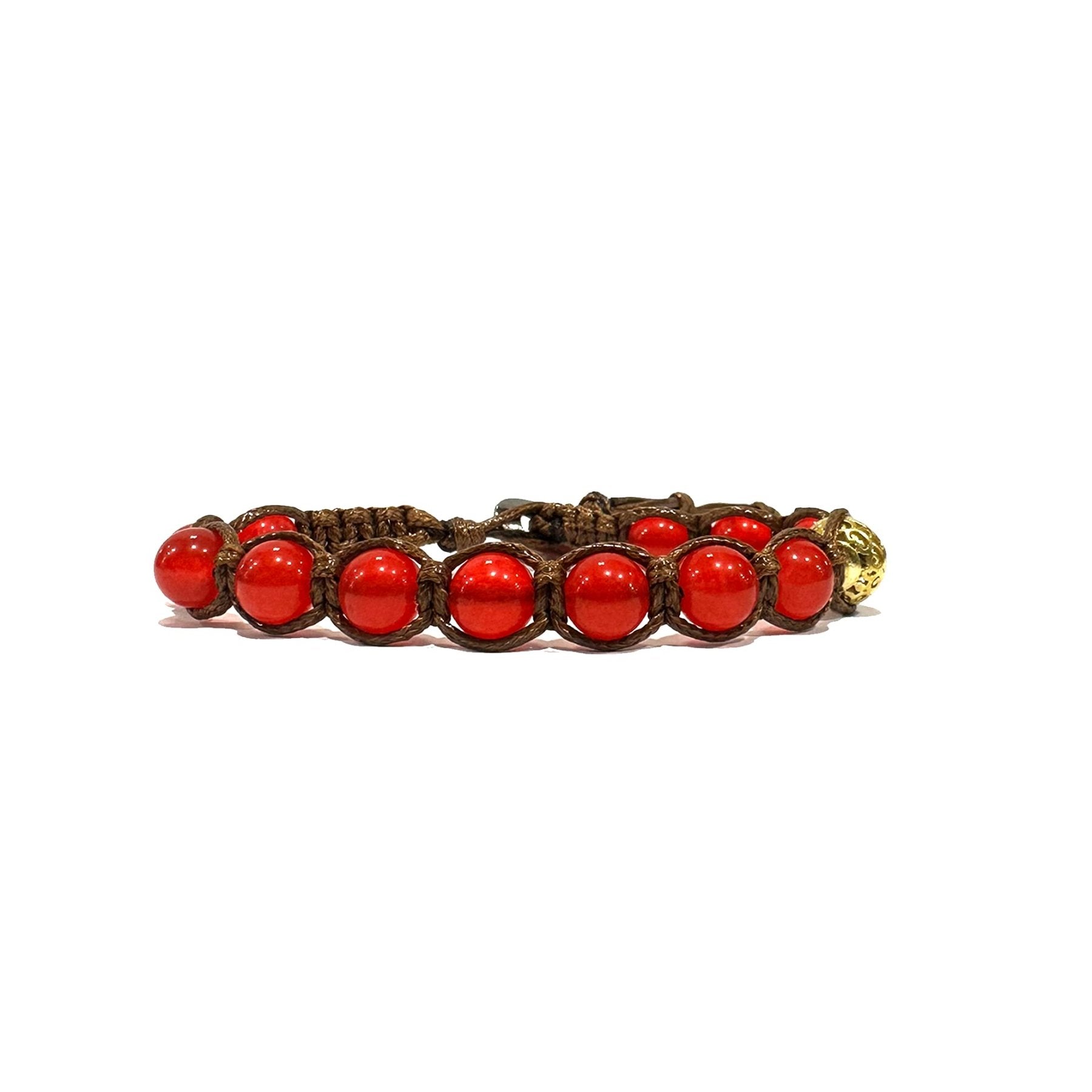 SAMSARA BRACCIALE TIBETANO IN AGATA ROSSA - Vitalità, stabilità ed energia - Clorophilla Shop