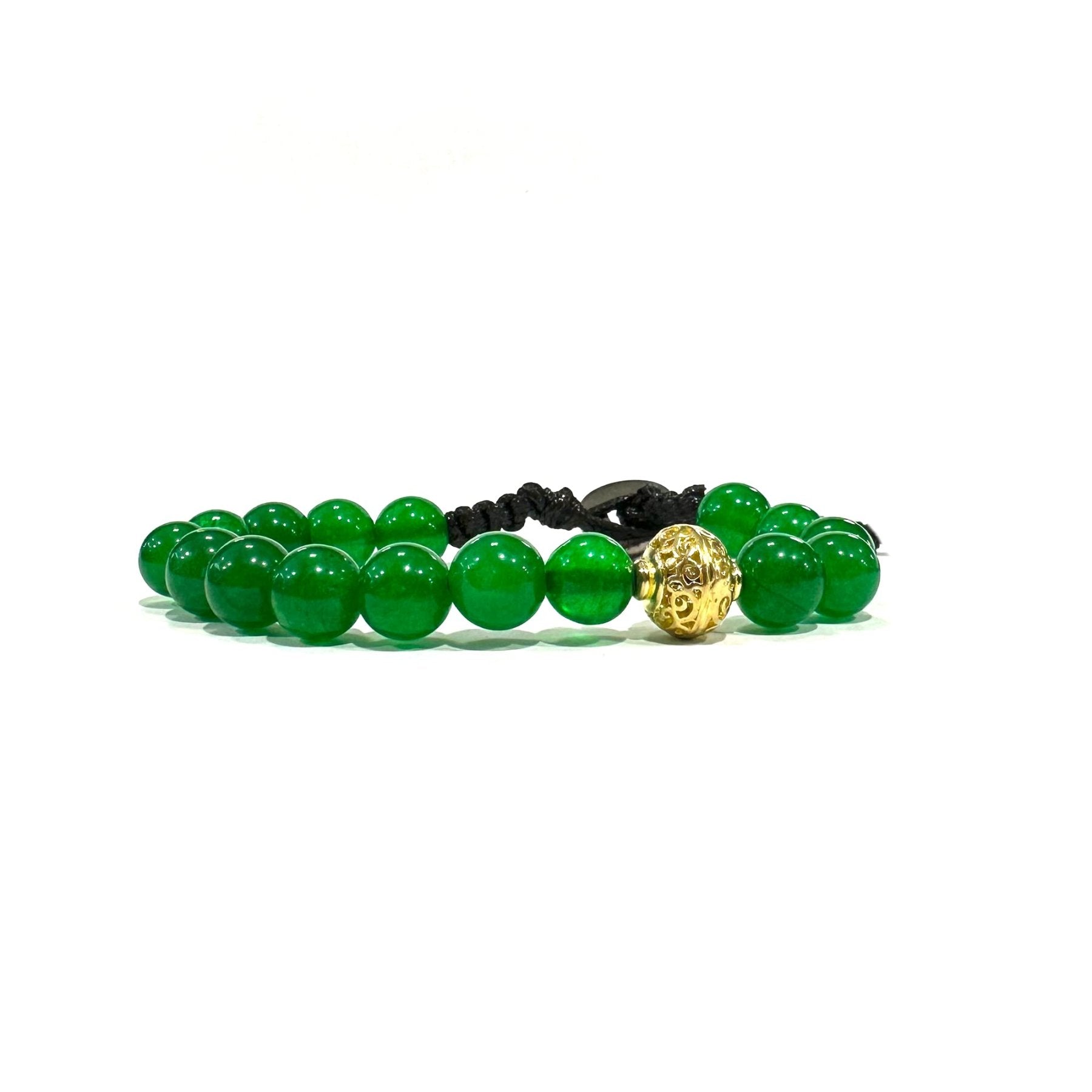SAMSARA BRACCIALE TIBETANO IN AGATA VERDE - Equilibrio, crescita e benessere - Clorophilla Shop