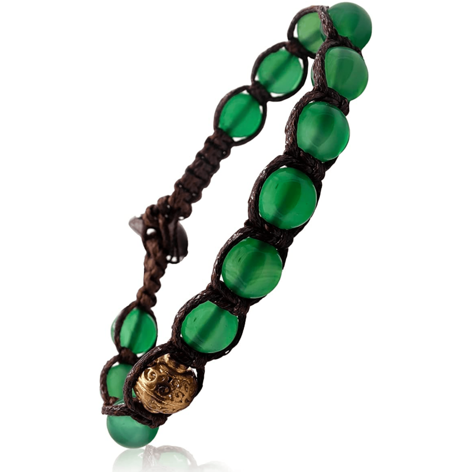 SAMSARA BRACCIALE TIBETANO IN AGATA VERDE - Rinascita, equilibrio e benessere - Clorophilla Shop