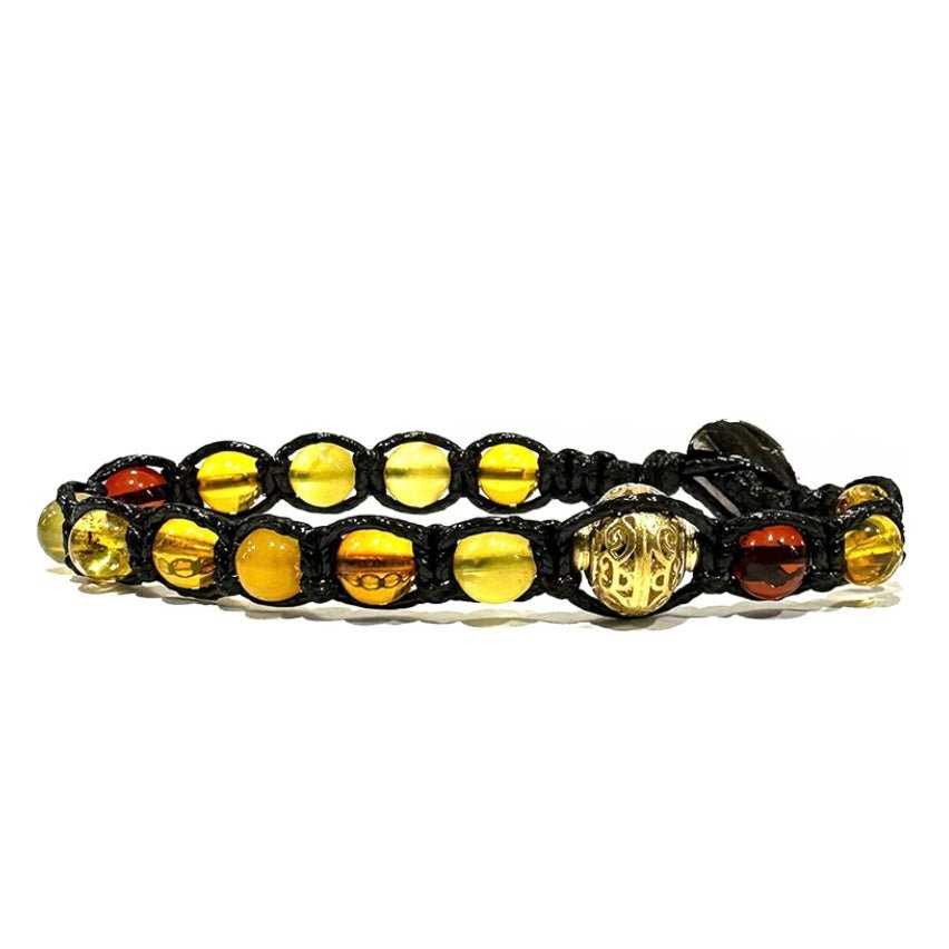 SAMSARA BRACCIALE TIBETANO IN AMBRA - Energia solare, vitalità e luce interiore - Clorophilla Shop