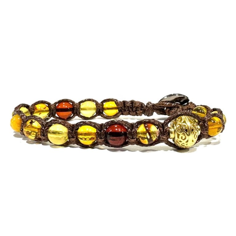 SAMSARA BRACCIALE TIBETANO IN AMBRA - Energia solare, vitalità e luce interiore - Clorophilla Shop