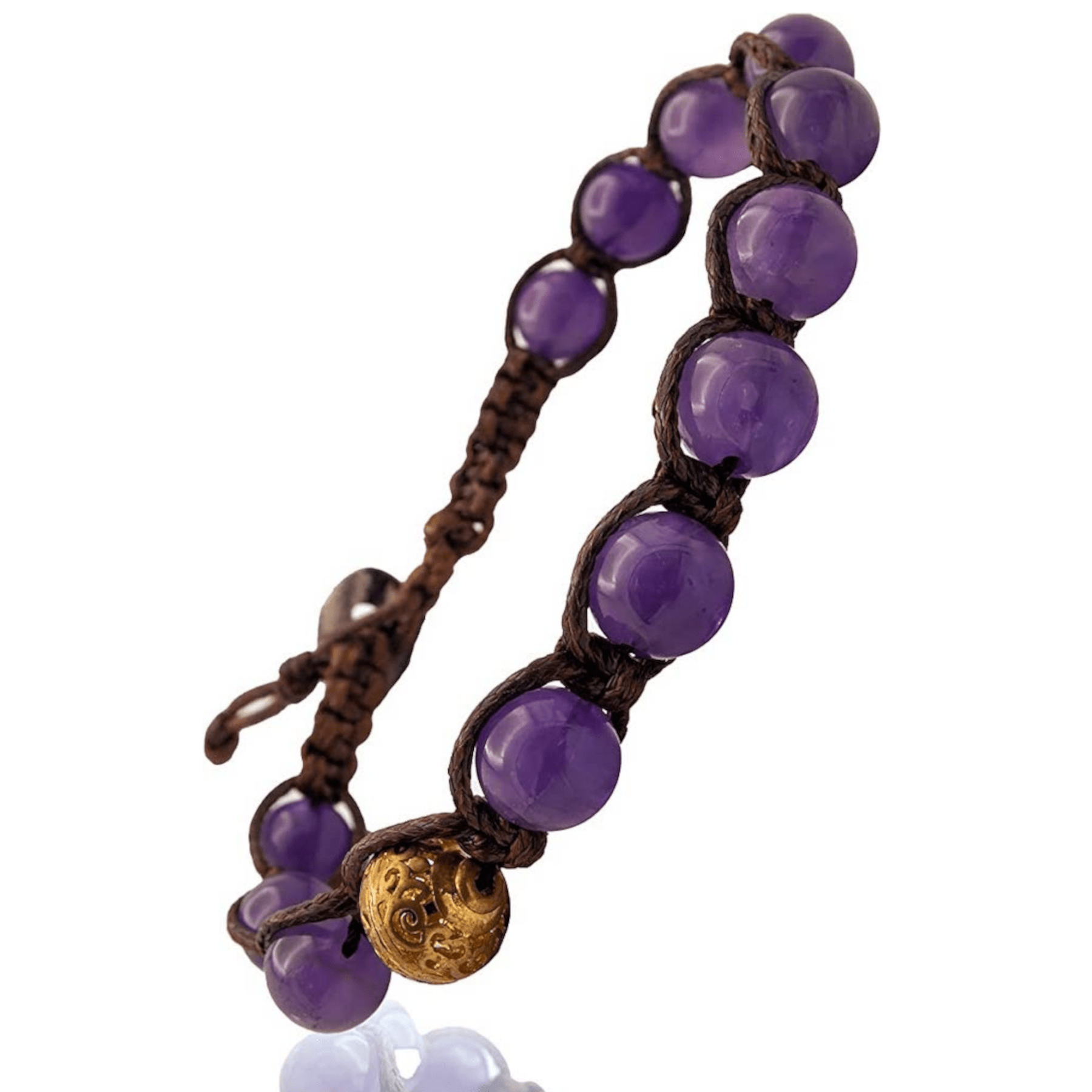 SAMSARA BRACCIALE TIBETANO IN AMETISTA - Pace interiore, chiarezza e armonia - Clorophilla Shop