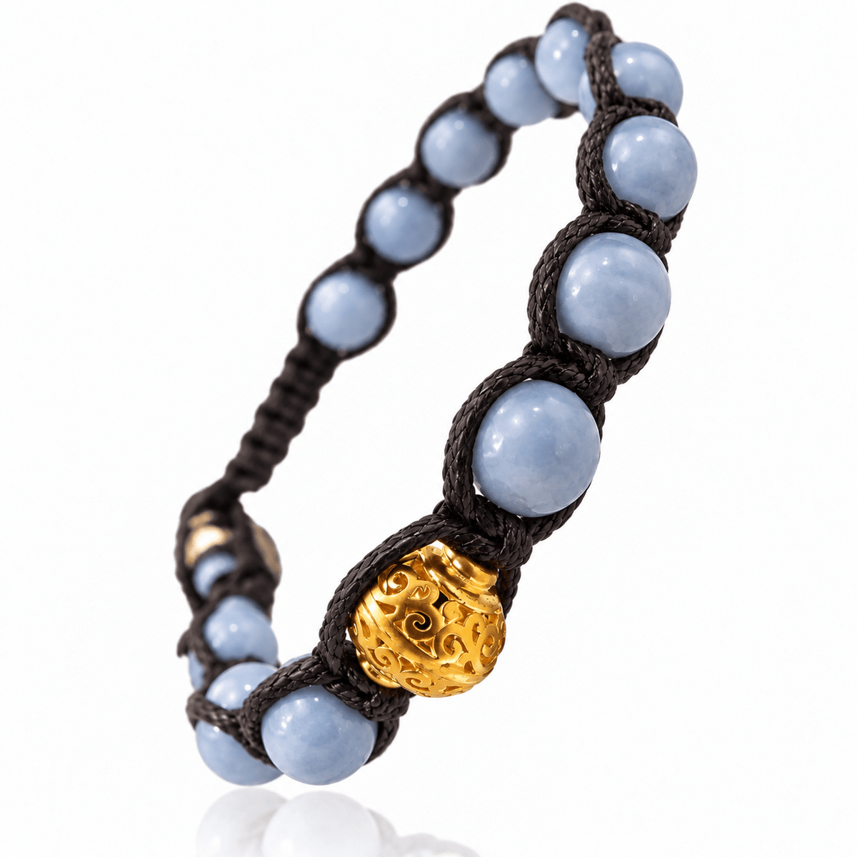 SAMSARA BRACCIALE TIBETANO IN ANGELITE - Calma e serenità - Clorophilla Shop