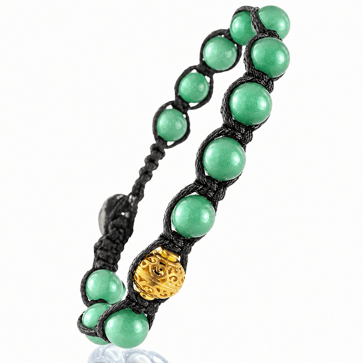 SAMSARA BRACCIALE TIBETANO IN AVVENTURINA VERDE - Fortuna, benessere e ottimismo - Clorophilla Shop