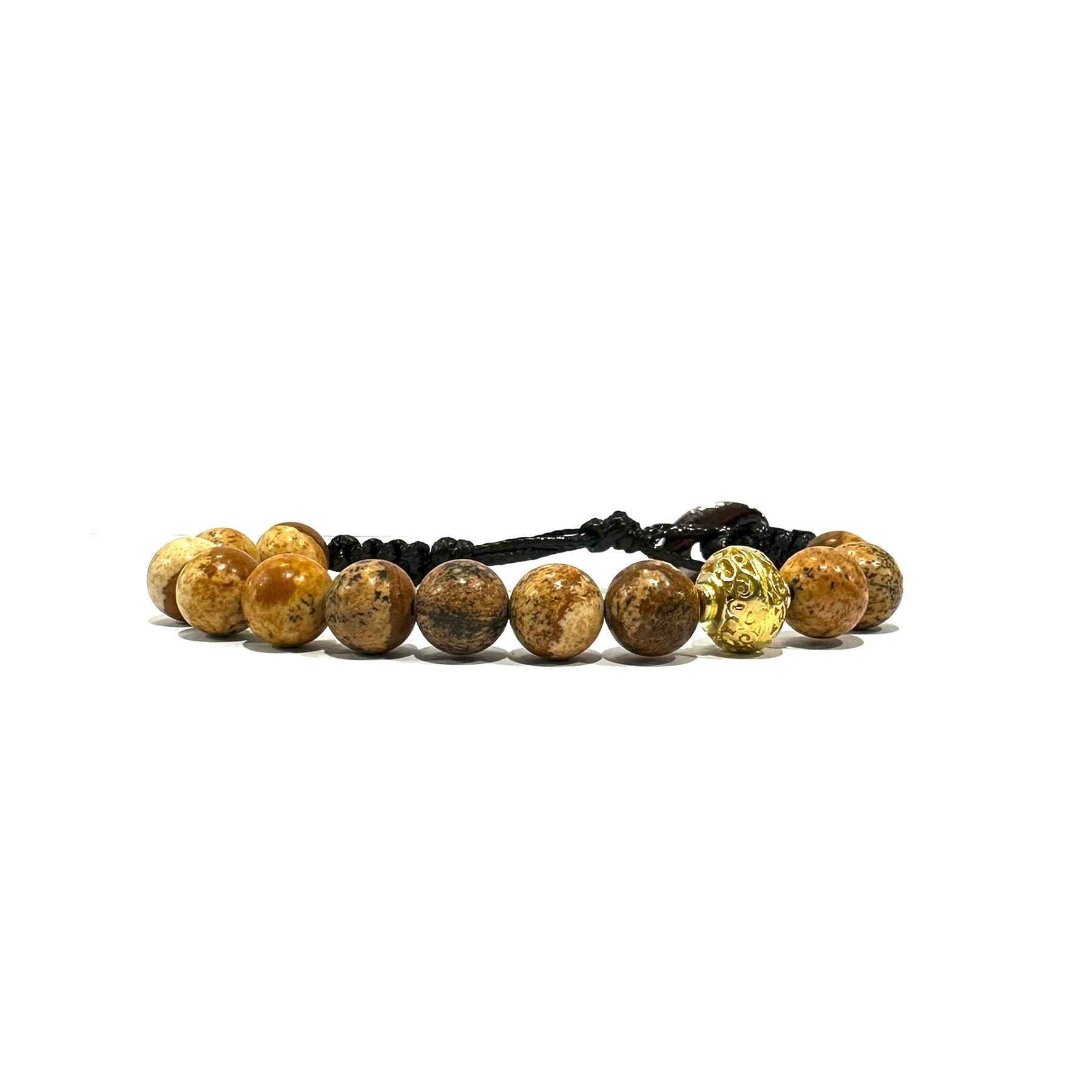 SAMSARA BRACCIALE TIBETANO IN DIASPRO PAESINA - Radicamento, stabilità e connessione - Clorophilla Shop