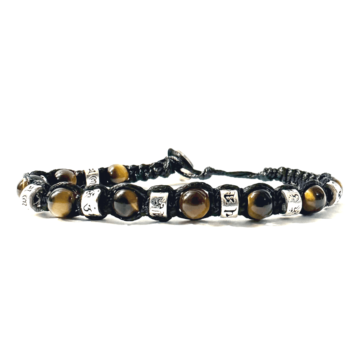SAMSARA BRACCIALE TIBETANO IN OCCHIO DI TIGRE E ARGENTO 925 - Coraggio, determinazione e protezione - Clorophilla Shop