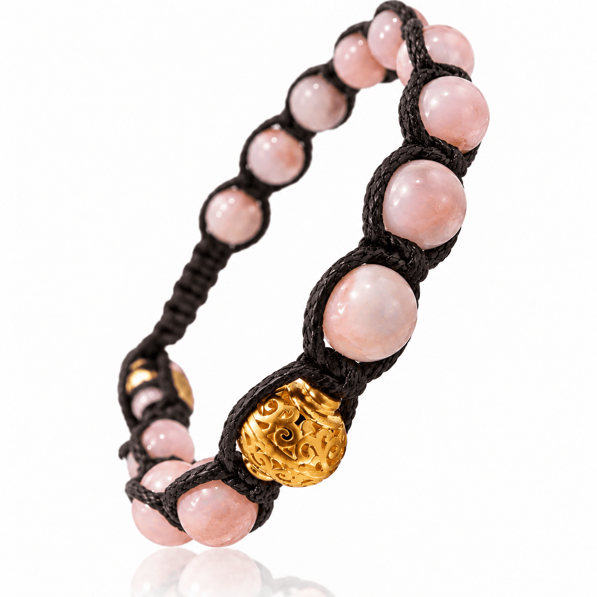 SAMSARA BRACCIALE TIBETANO IN OPALE ROSA - Emotività e armonia - Clorophilla Shop