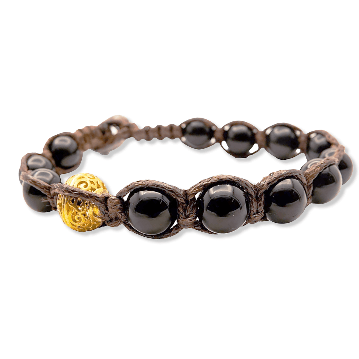 SAMSARA BRACCIALE TIBETANO IN OSSIDIANA NERA - Scudo energetico, verità e protezione profonda - Clorophilla Shop