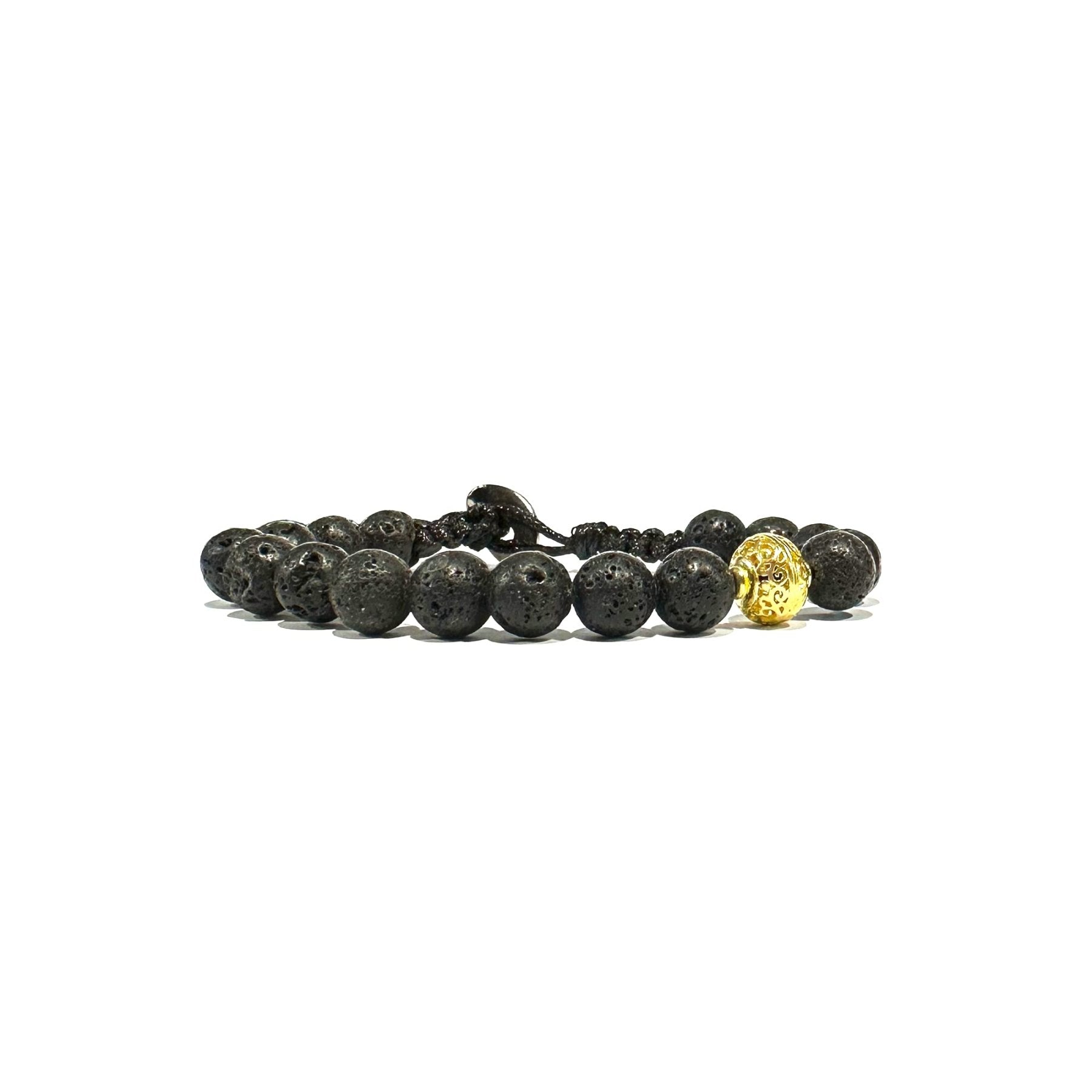 SAMSARA BRACCIALE TIBETANO IN PIETRA LAVICA - Radicamento, forza e trasformazione - Clorophilla Shop