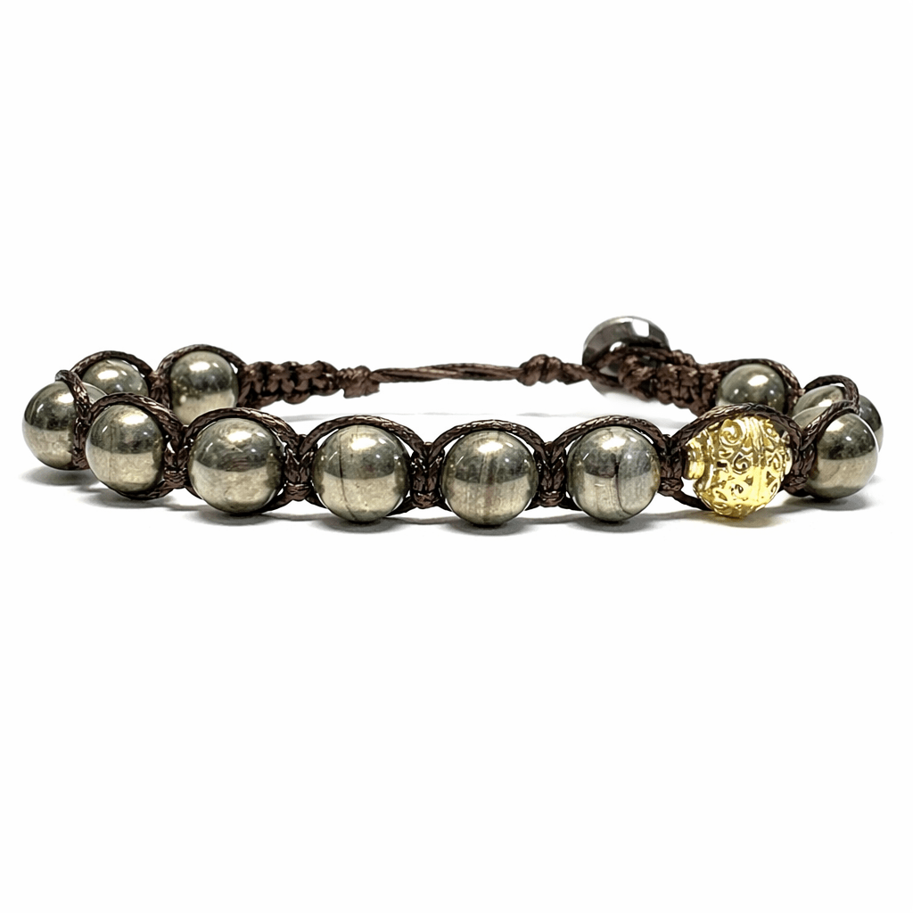 SAMSARA BRACCIALE TIBETANO IN PIRITE - Successo, ricchezza e determinazione - Clorophilla Shop