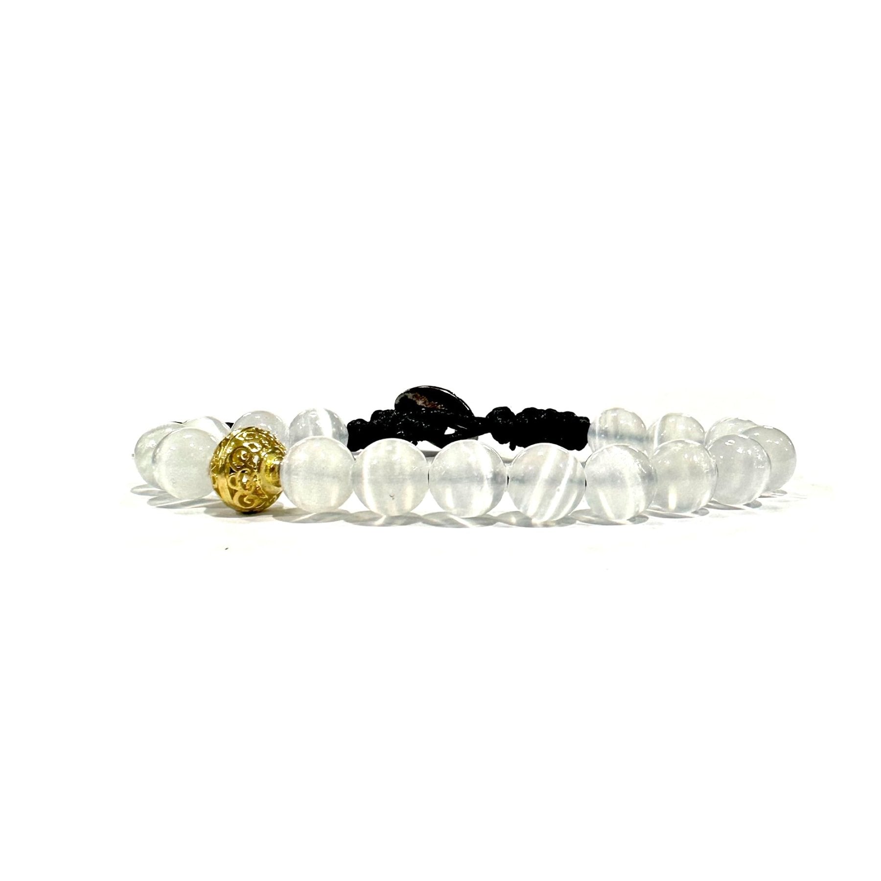 SAMSARA BRACCIALE TIBETANO IN SELENITE - Elevazione, chiarezza e protezione - Clorophilla Shop