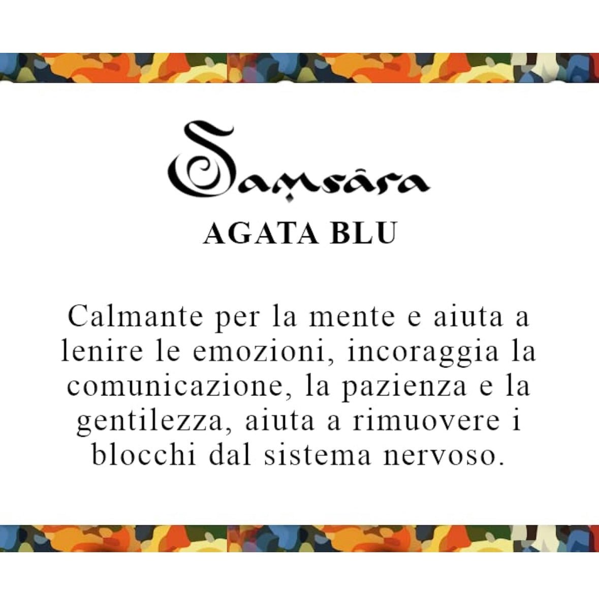 Samsara Cavigliera tibetana Shamballa con pietre - AGATA BLU FILO MARRONE - Clorophilla Shop