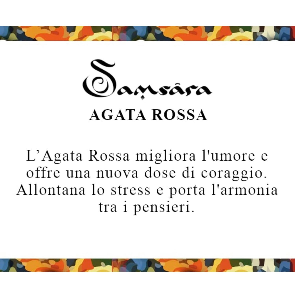 Samsara Cavigliera tibetana Shamballa con pietre - AGATA ROSSA FILO MARRONE - Clorophilla Shop