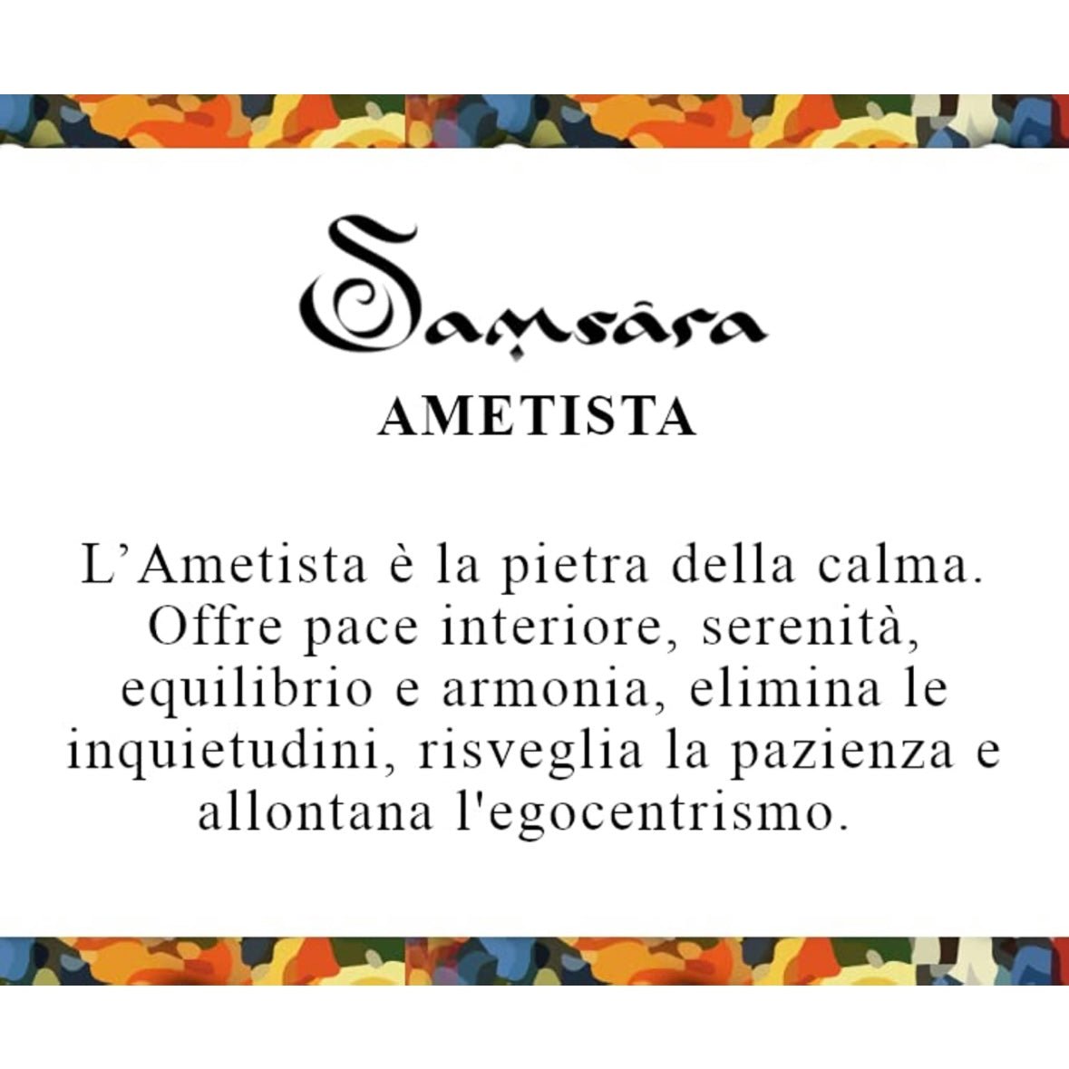 Samsara Cavigliera tibetana Shamballa con pietre - AMETISTA FILO MARRONE - Clorophilla Shop