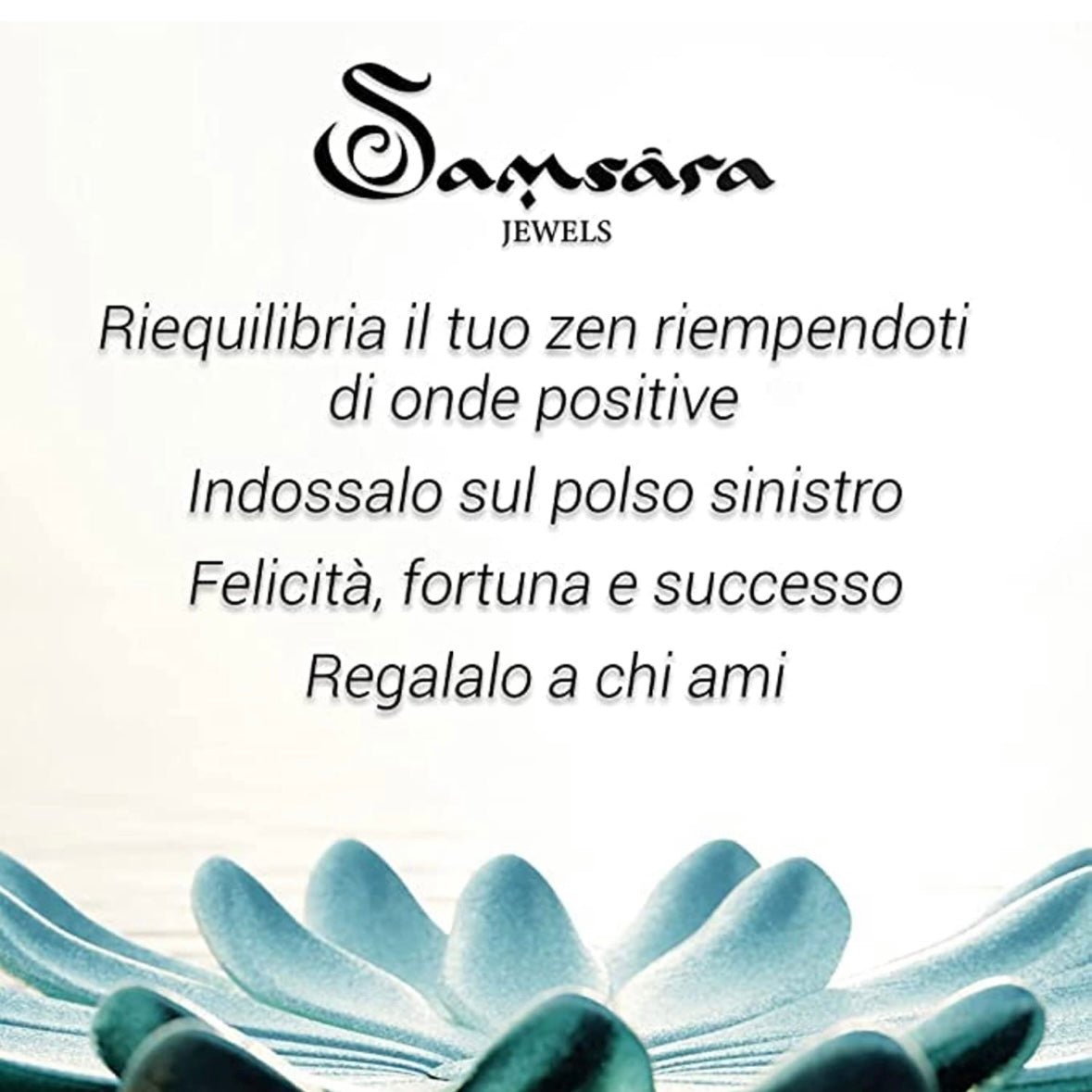 Samsara Cavigliera tibetana Shamballa - TURCHESE AFRICANO FILO MARRONE - Clorophilla Shop