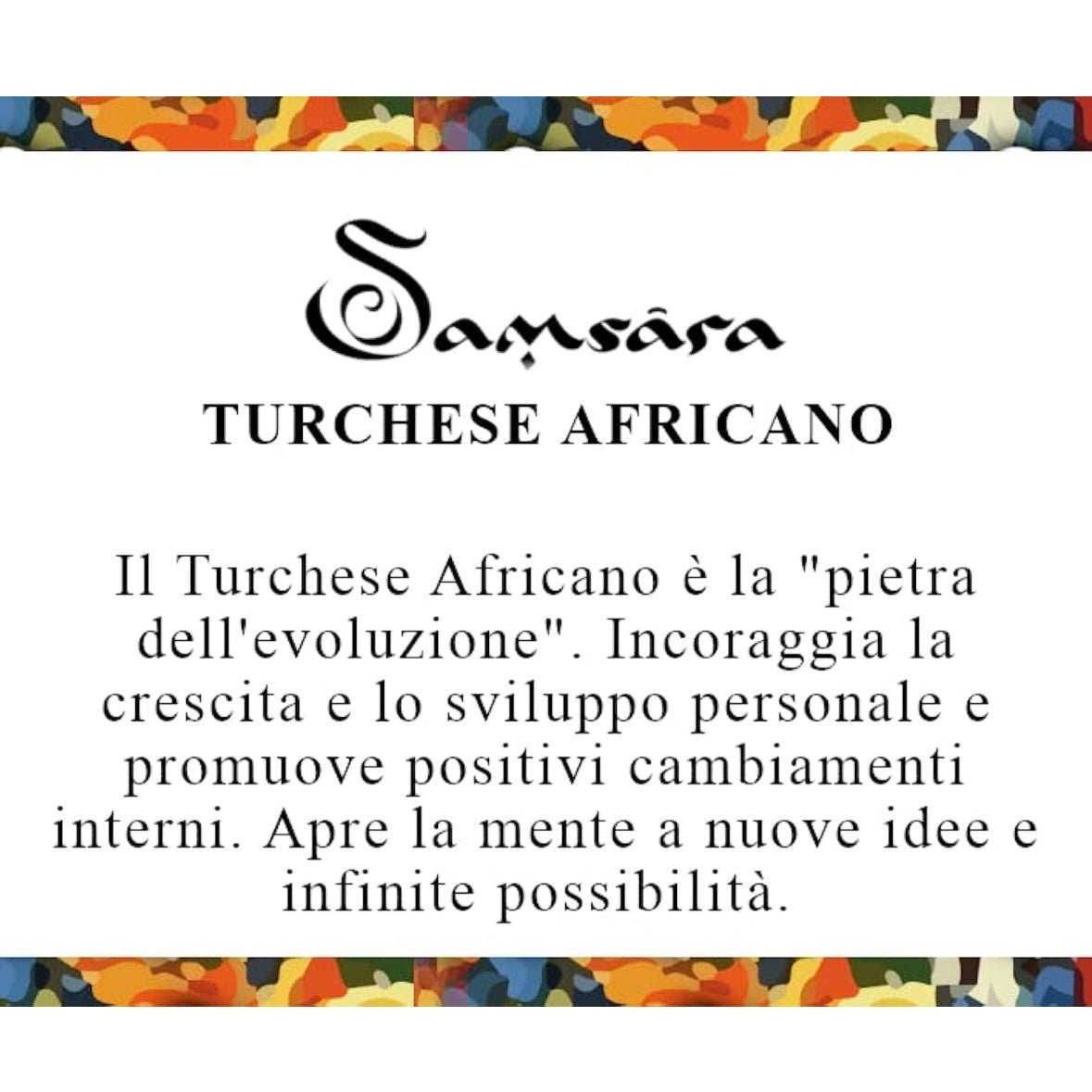 Samsara Cavigliera tibetana Shamballa - TURCHESE AFRICANO FILO MARRONE - Clorophilla Shop